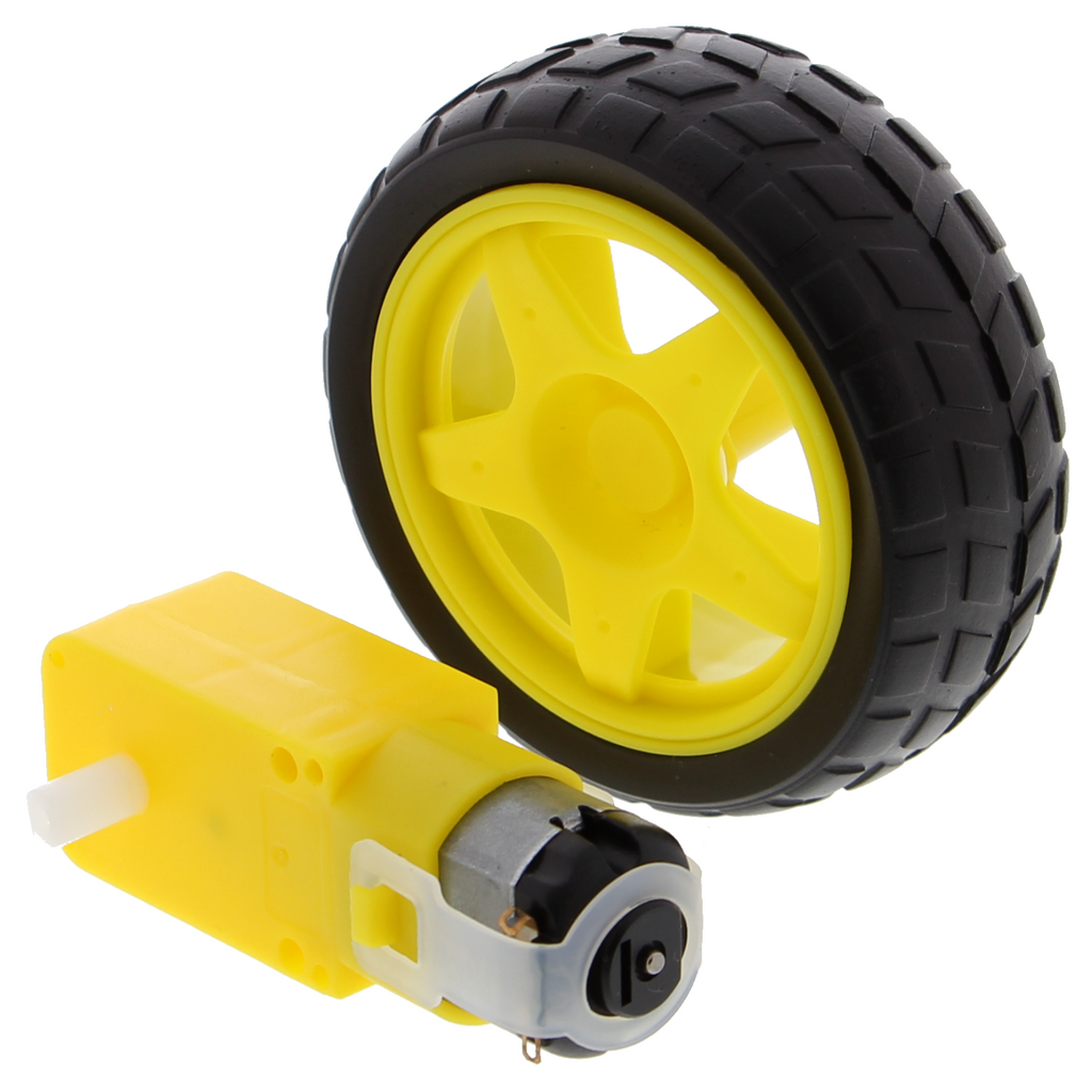 Motorreductor TT de 3-6V con rueda, llanta y neumático