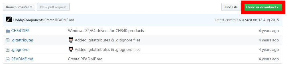 Downloadseite des CH340-Treibers beim Hersteller WCH