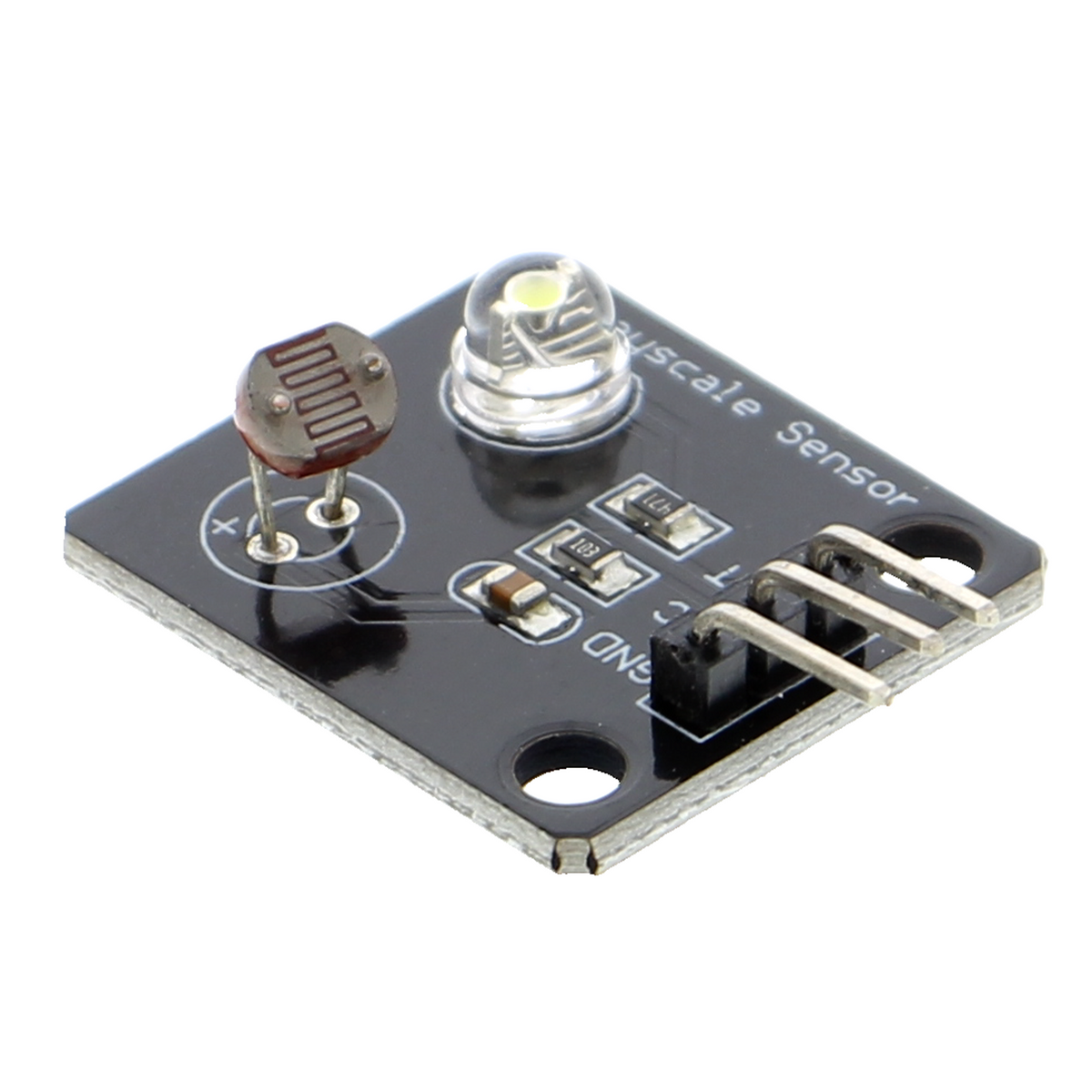 Grijswaardesensor, kleursensor op een breakoutboard