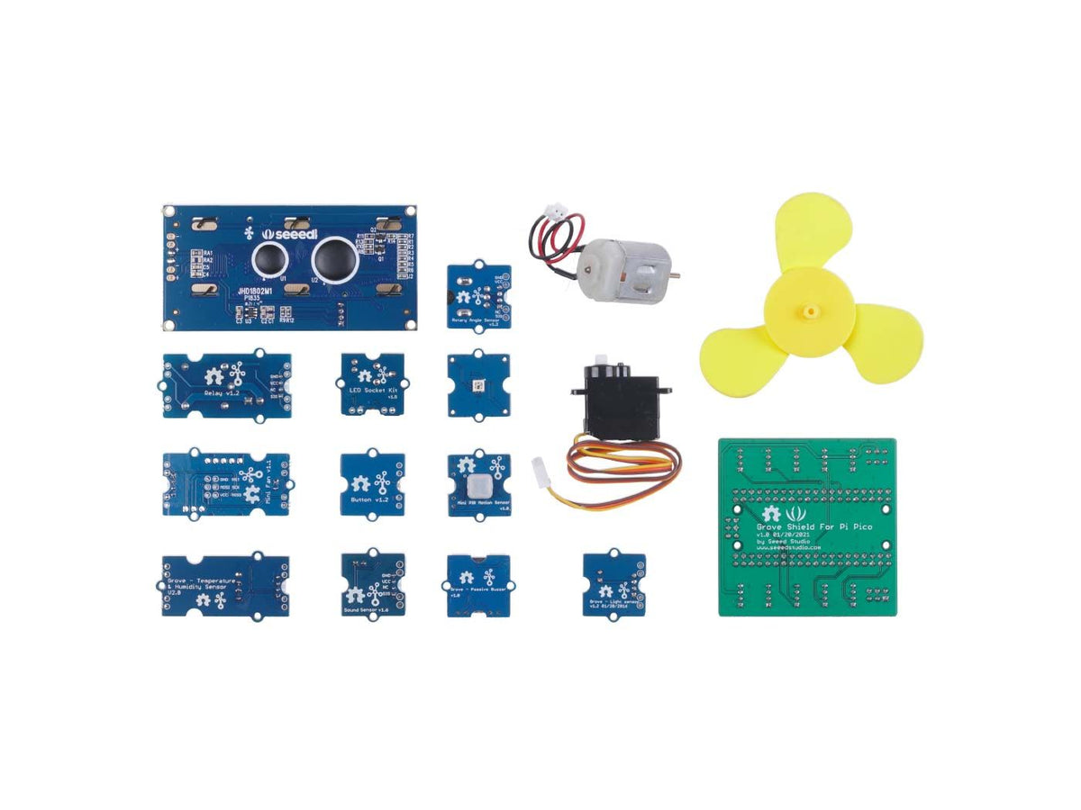 Grove Starter Kit for Raspberry Pi Pico - shield, sensors, display