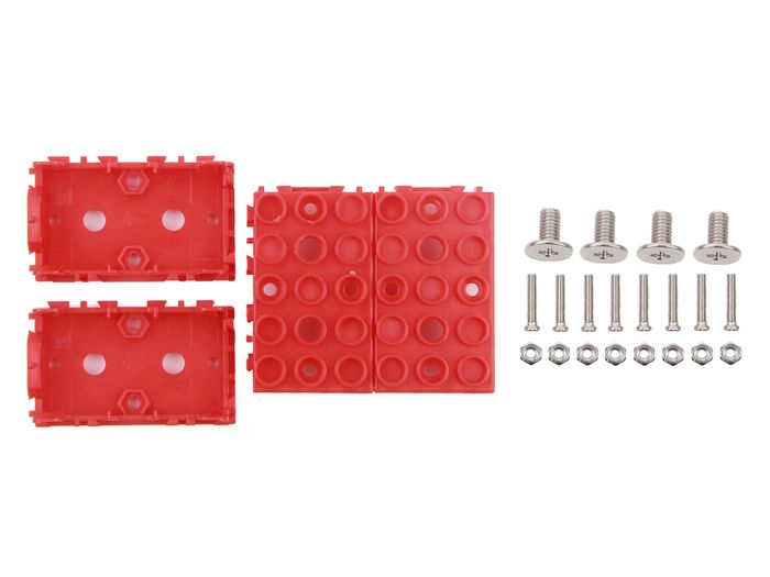 Grove Wrapper 1x2 - red module housing, 4 pieces