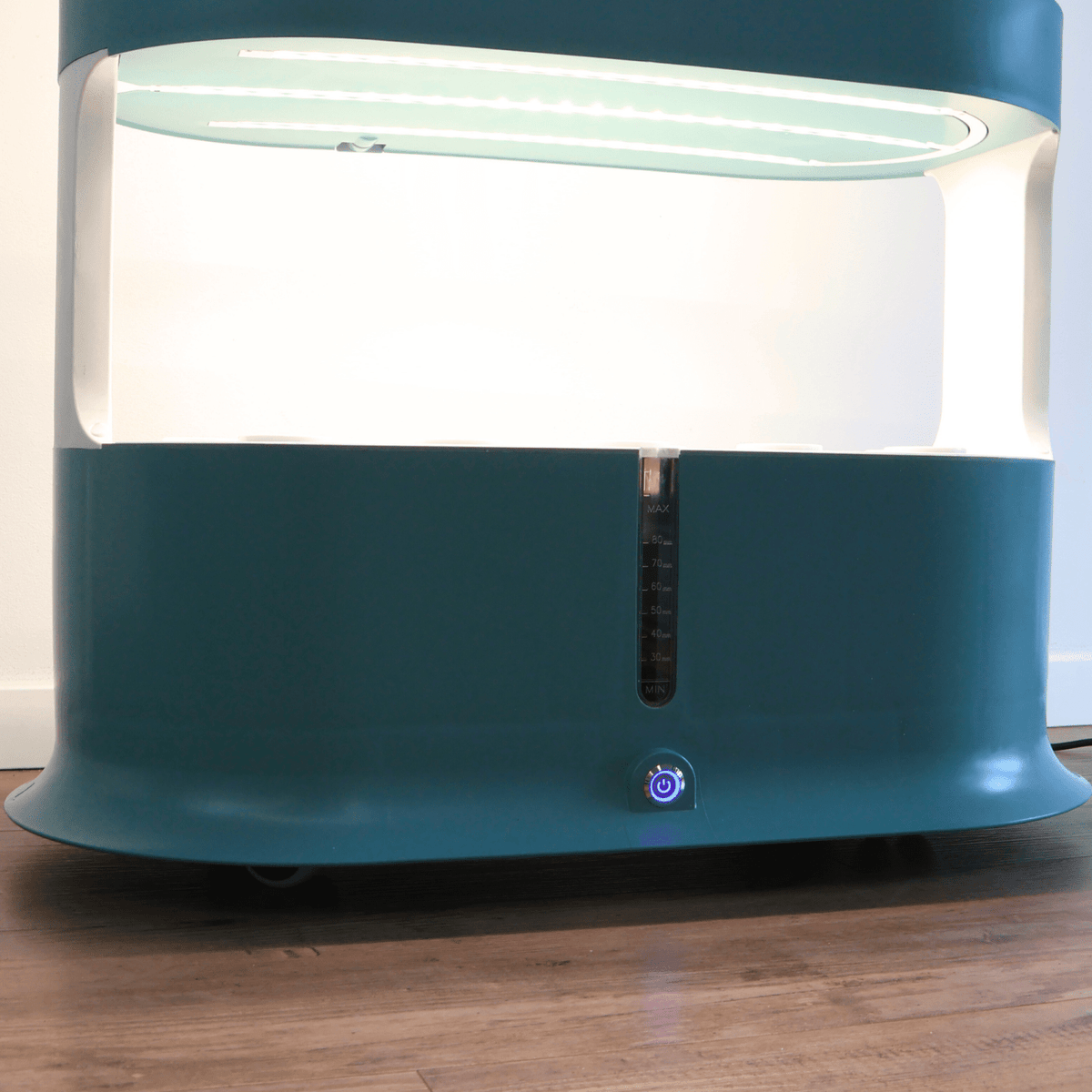 Hydroponikturm 64 Pflanzlöcher - Indoor, LED-Beleuchtung, Rollen - F25110752 - Funduino