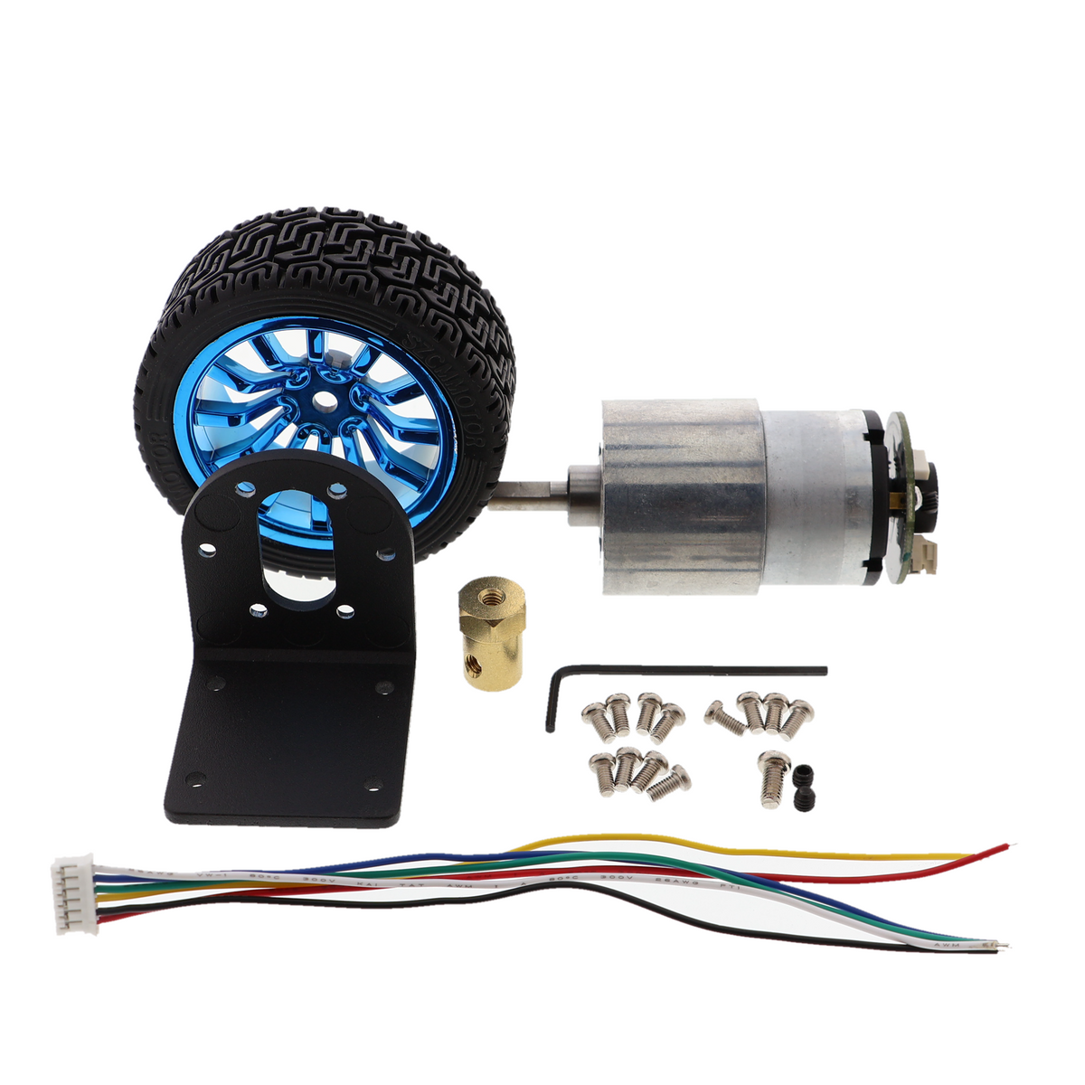 Kit de motorreductor con encoder JGB37-520 12V 12RPM con rueda