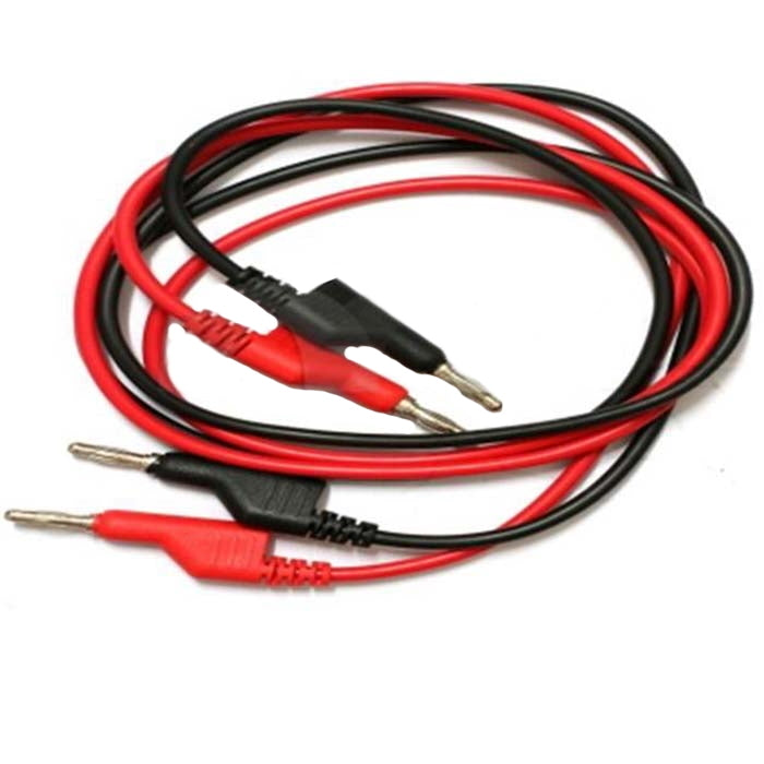 Cable con conectores banana de 4 mm - 1 m, rojo y negro