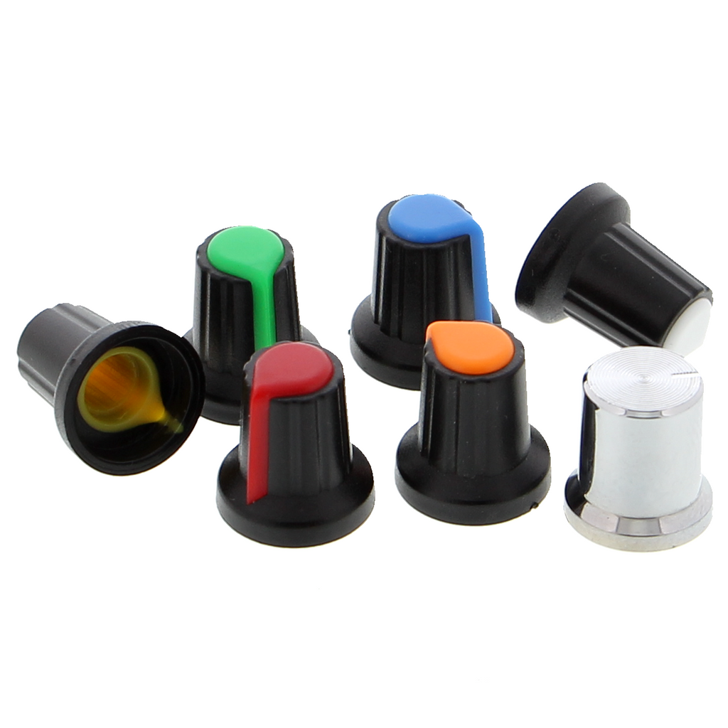 Potentiometer cap - push-on rotary knob, non-slip, Orange