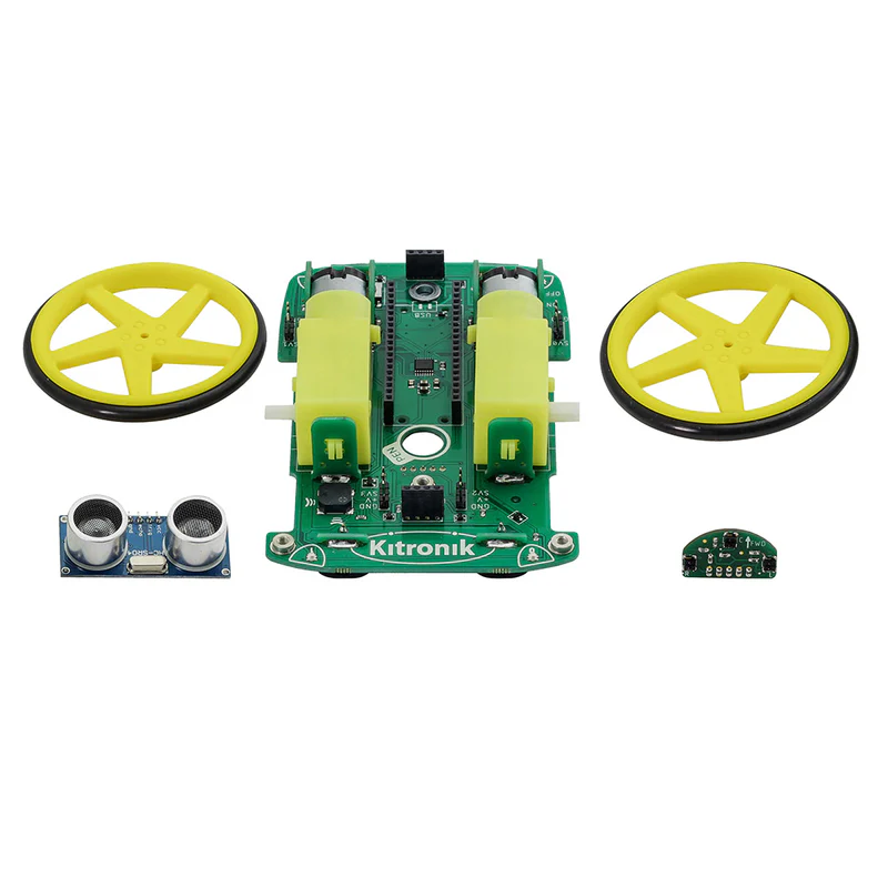 Kitronik robot platform for Pico - buggy with line follower and ultrasonic sensor