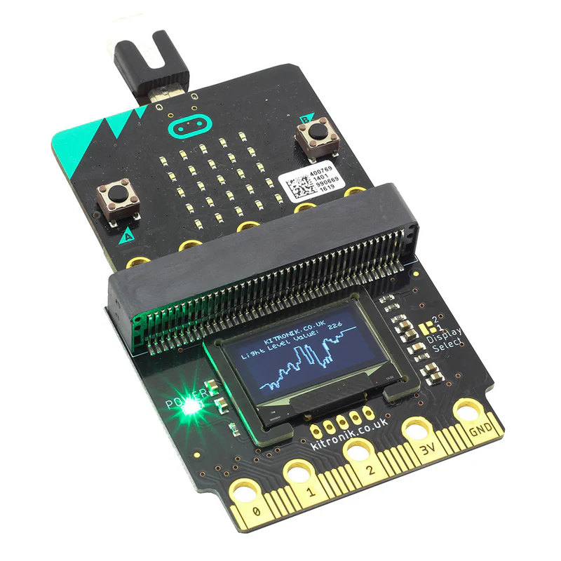 Display OLED grafico Kitronik :VIEW 128, 128x64, per BBC micro:bit