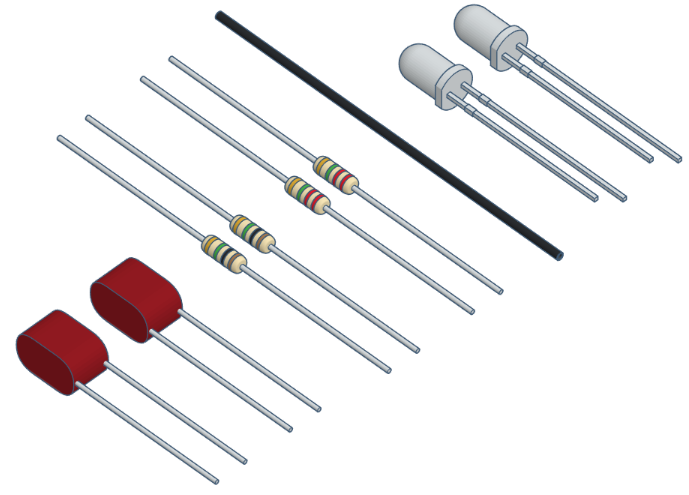 VARIOBOT Kondensator-Set für varikabi - Erweiterung mit rot/blau-LEDs