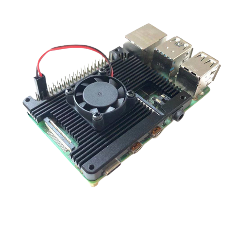 Custodia di raffreddamento per Raspberry Pi 4 - alluminio, nera