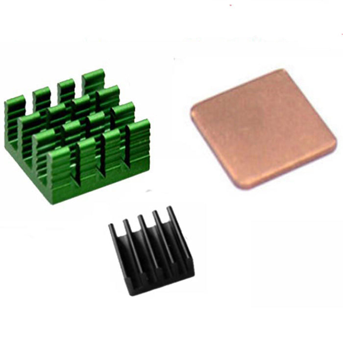 Koellichamen voor Raspberry Pi (2x aluminium en 1x koper)