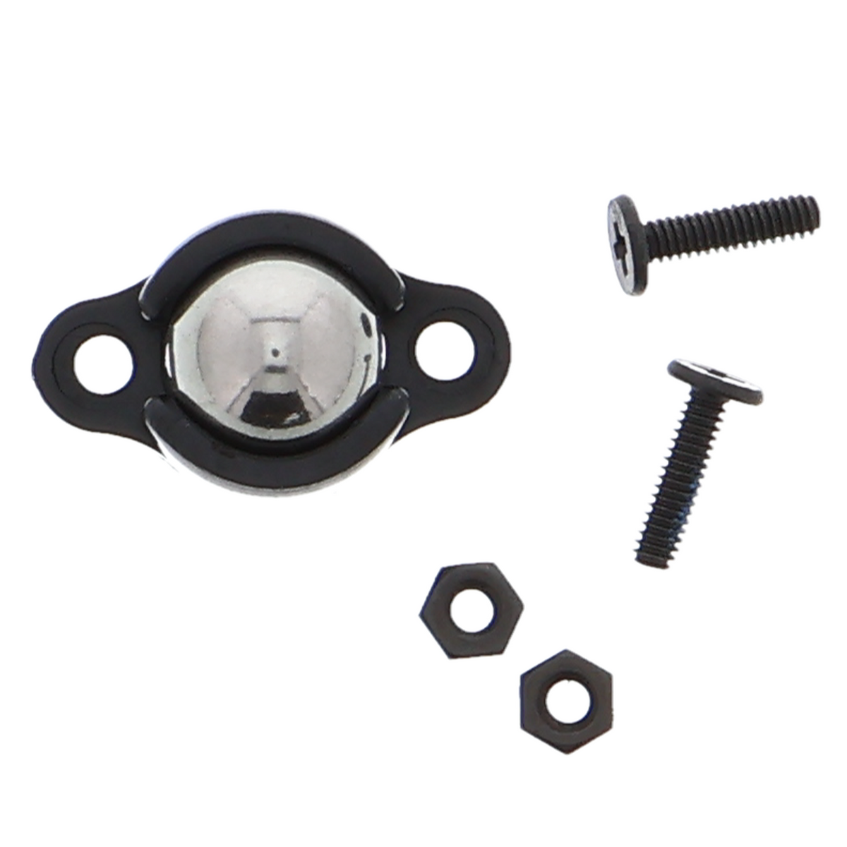 Rueda con bola - altura de 9.7 mm, distancia entre orificios de 13.5 mm