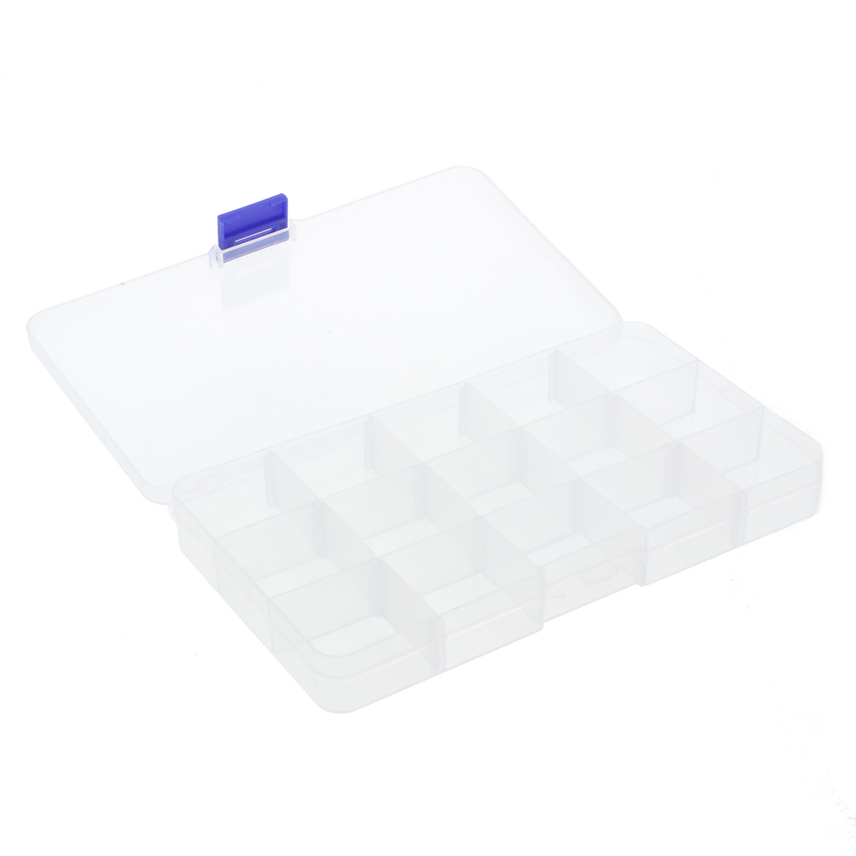 Kunststoff-Sortierbox - 17,1 cm x 10 cm x 2,2 cm, 15 variable Fächer