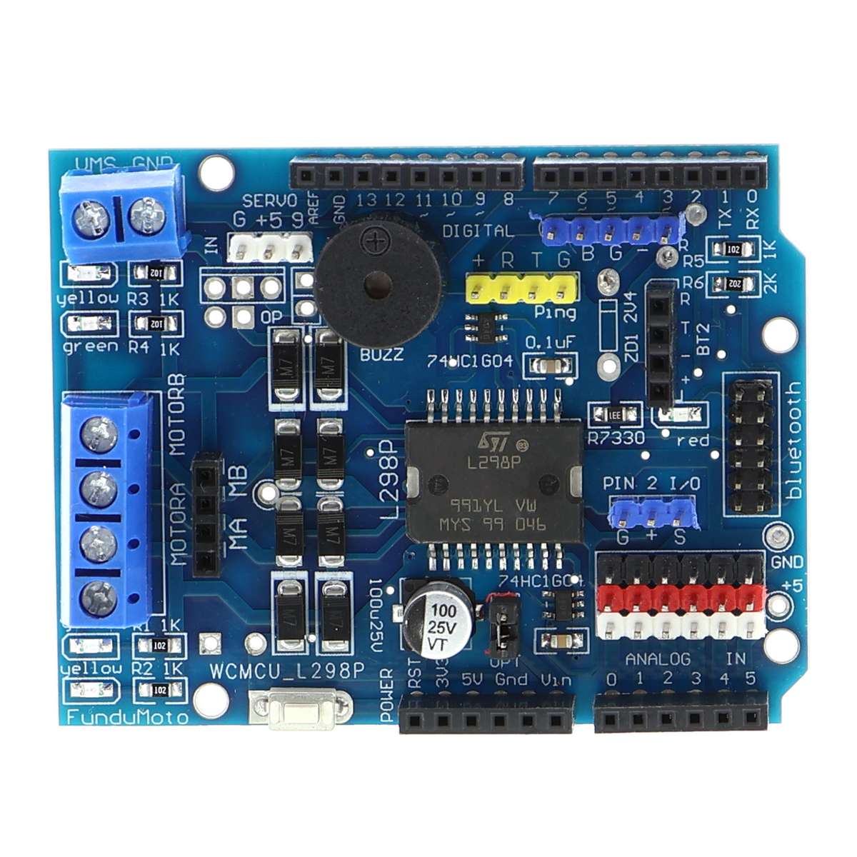 L298P Motorshield - 2 DC-Motoren, 2 A je Kanal, 5 V