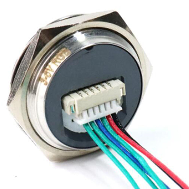 LED-Taster 22 mm - Edelstahl, wasserdicht, flach, 3-6 V