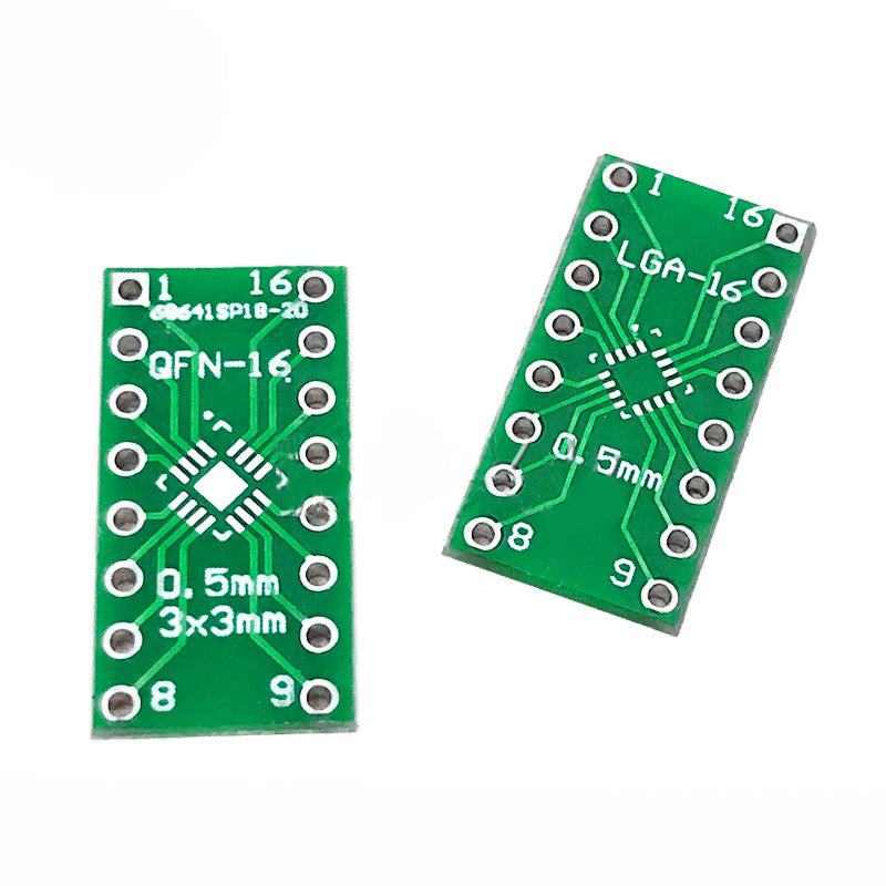 LGA16 and QFN16 to DIP16 adapter board - for breadboards