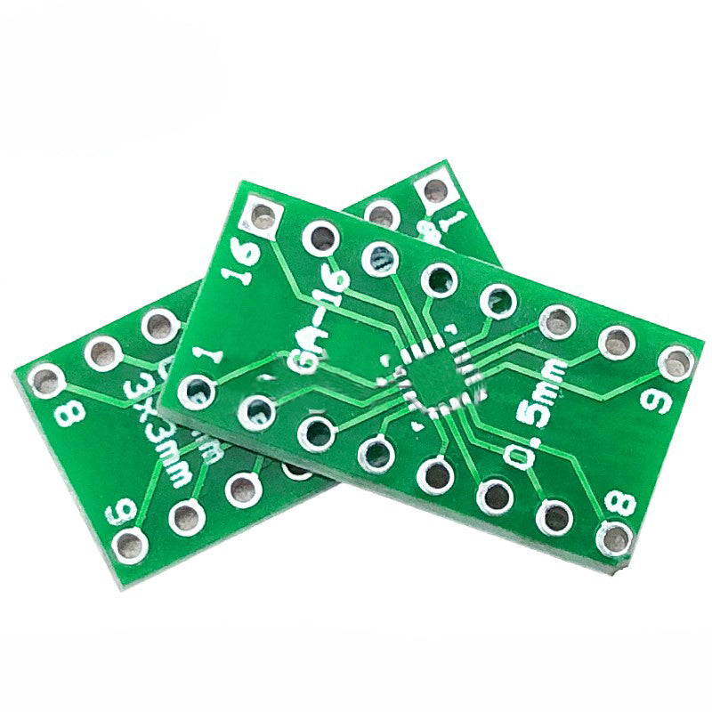 LGA16 and QFN16 to DIP16 adapter board - for breadboards