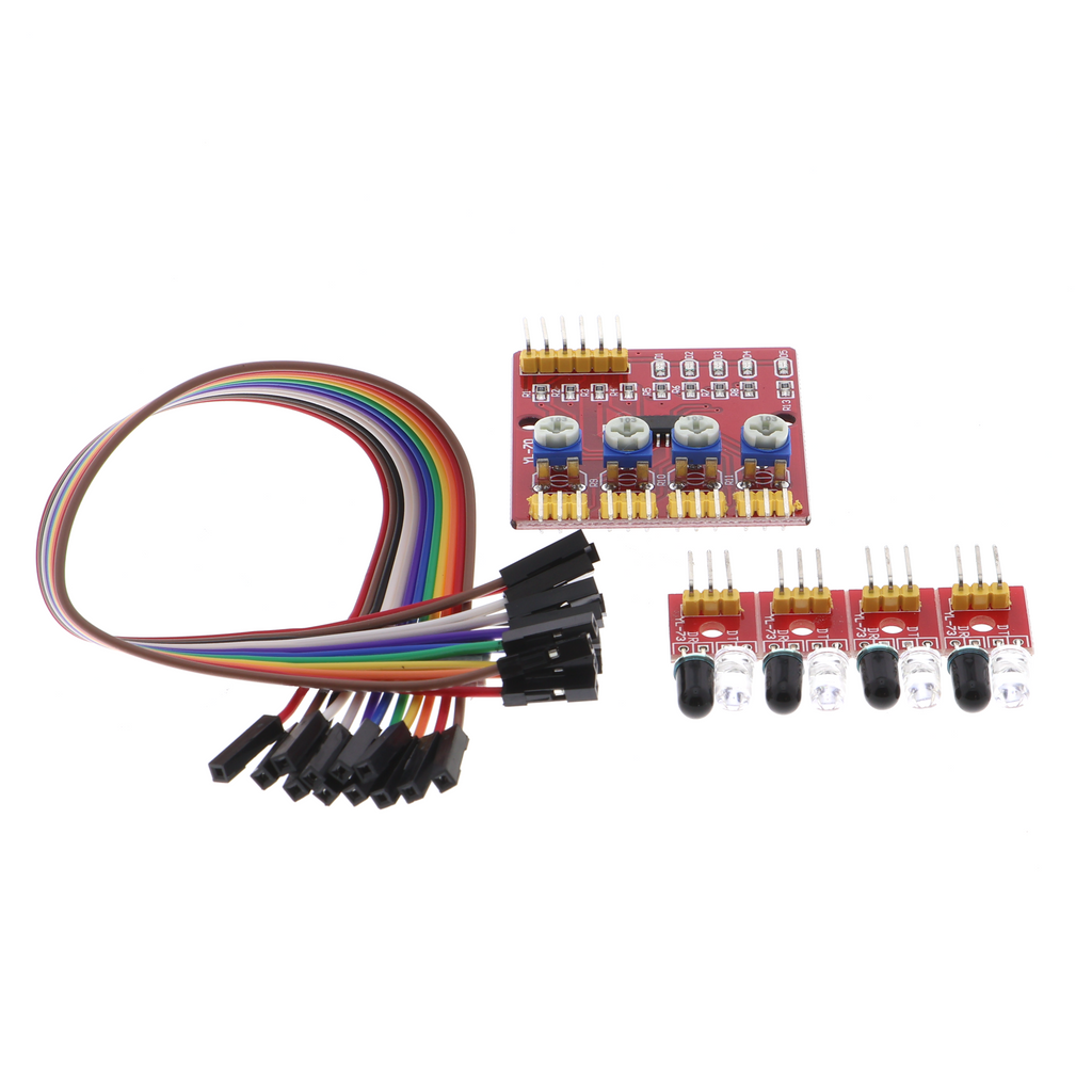 Módulo de seguimiento de líneas, 3,3V / 5V, infrarrojo de 4 canales YL-70