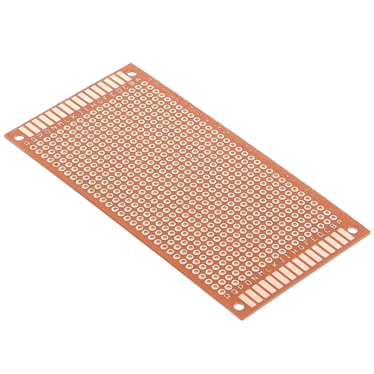 Lochrasterplatine 50 mm x 100 mm aus Hartpapier mit Kupferkontakten - Rastermaß 2,54 mm