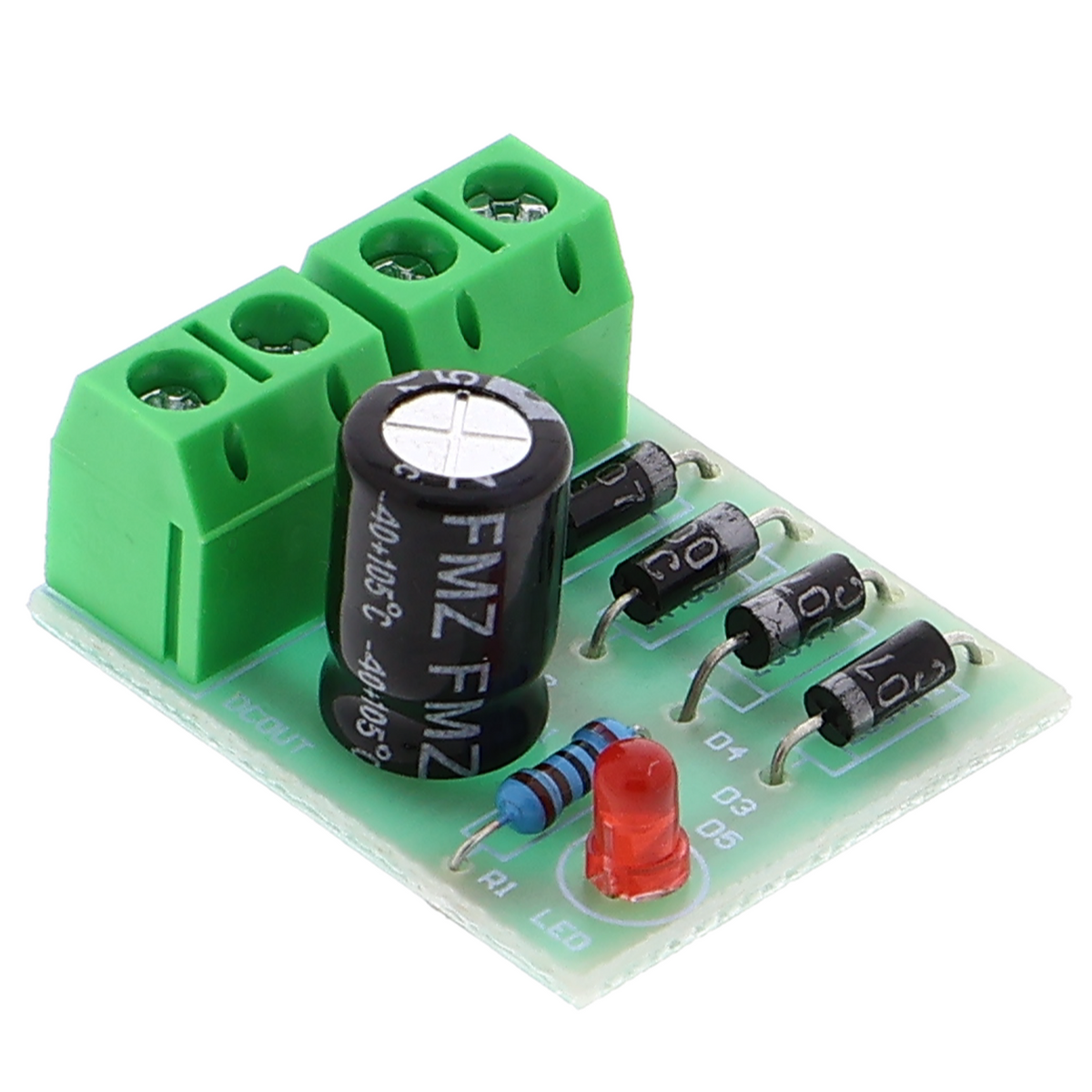 Esercizio di saldatura: convertitore AC-DC con raddrizzatore a ponte IN4007