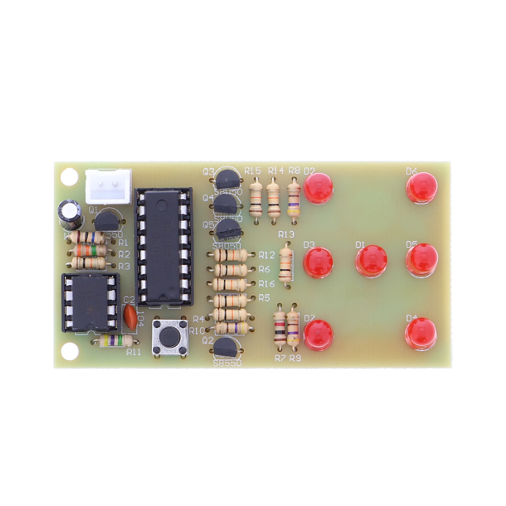 Soldeeroefening elektronische dobbelsteen (ICSK057A) met NE555 CD4017