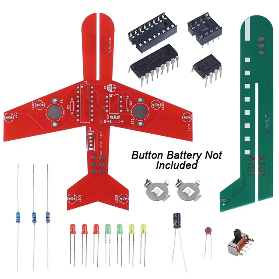 Lötübung Flugzeug - Bausatz mit LED-Beleuchtung, 80 x 120 mm
