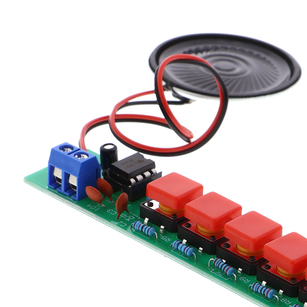 Soldering practice organ - NE555, 8 buttons, speaker