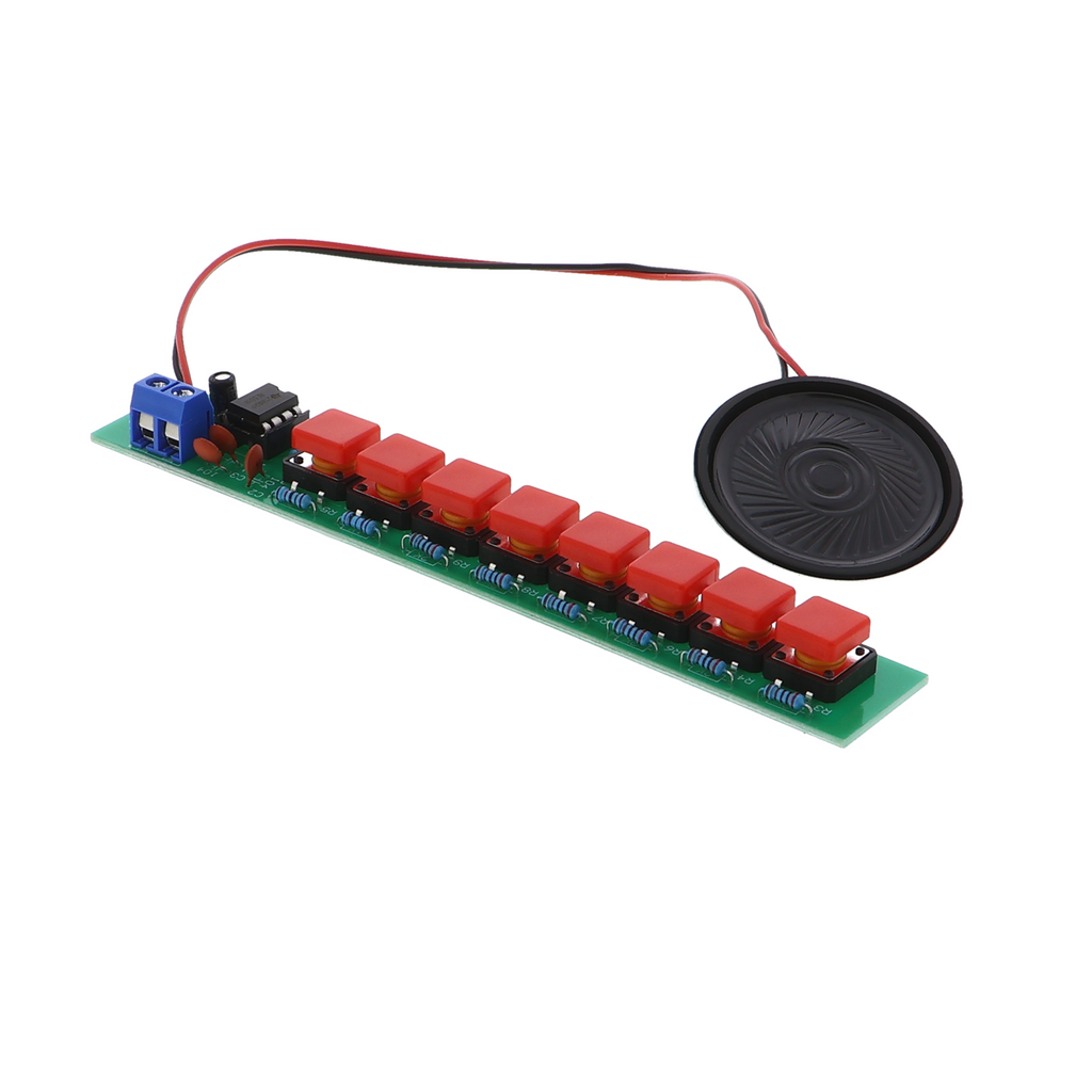 Soldering practice organ - NE555, 8 buttons, speaker