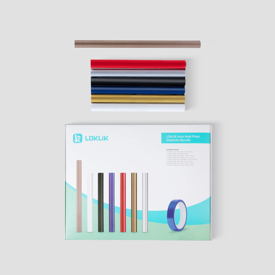 LOKLiK Starter Pack für Auto Heat Press - Transferfolie, 6 Farben