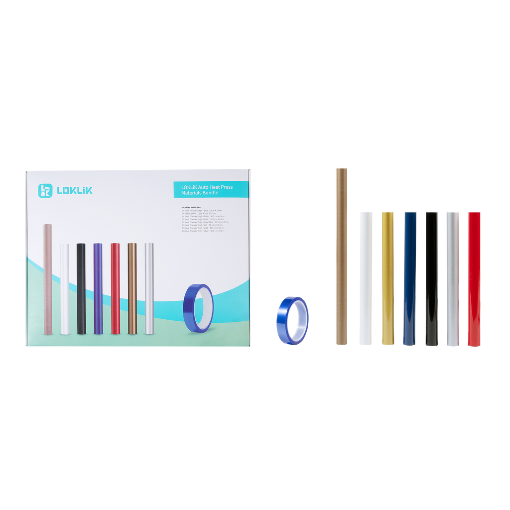 LOKLiK Starter Pack für Auto Heat Press - Transferfolie, 6 Farben