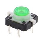 Master-10 pièces. Boutons-poussoirs LED à courte course 12V, 12x12 mm - couleurs diverses