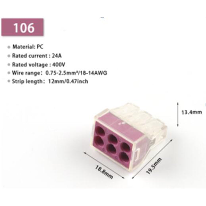 Master-20 Stk. Verbindungsklemme 24A/400V, 18-14AWG (0,75-2,5mm²) - PCT102-PCT108 - F23105864 - Funduino