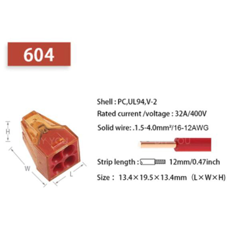 PCT602-608 Verbindungsklemme - 20 Stück, 32 A / 400 V, 1,5-4 mm², zwei- bis achtfach