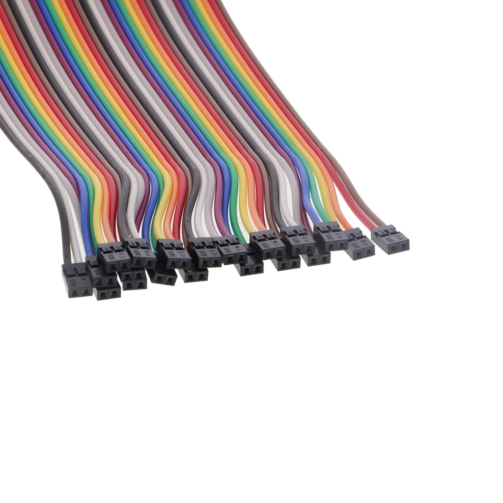 Master - 40 cables para breadboard hembra/hembra (20cm), de 2 polos, 2,54mm / 2mm