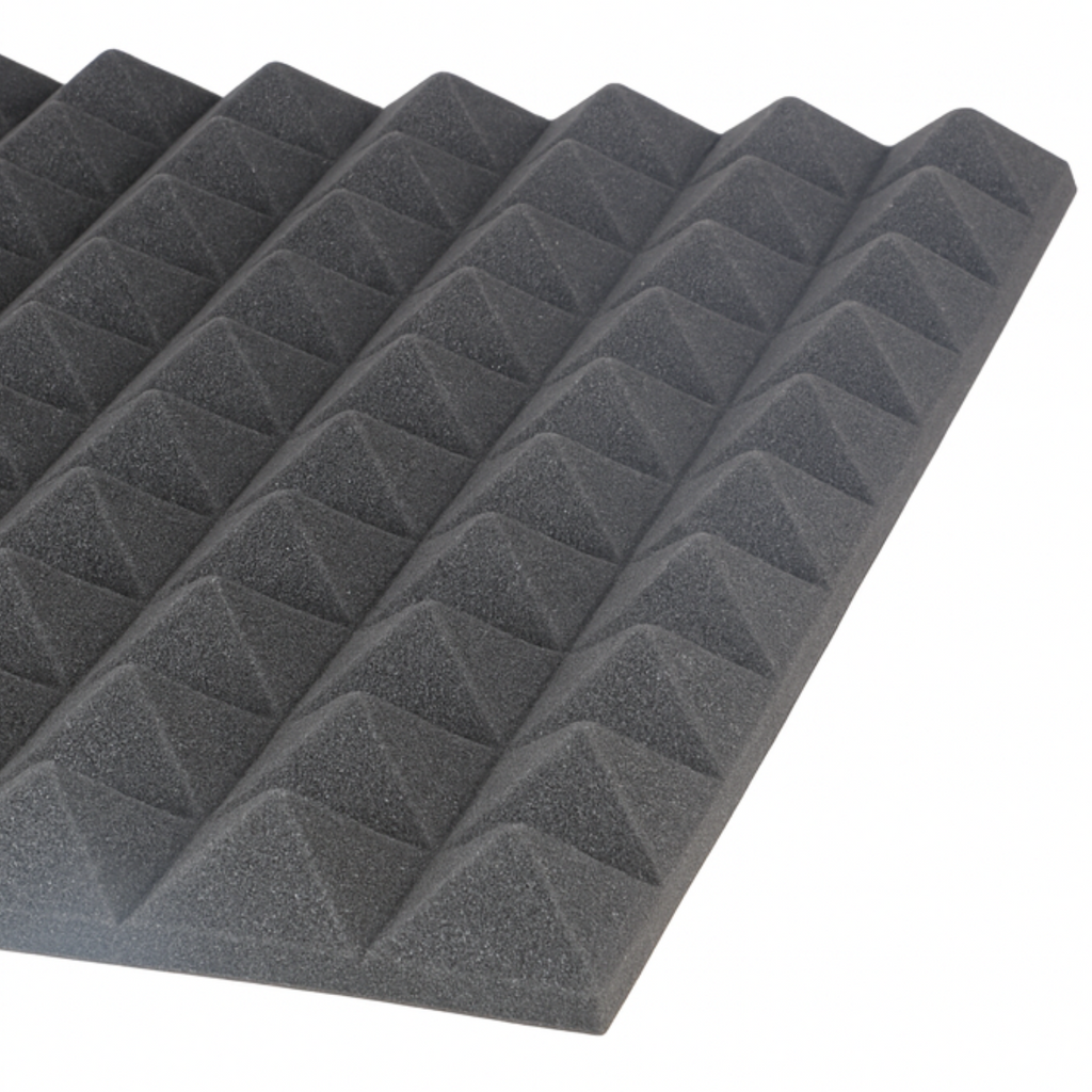 Akustikschaumstoff Pyramidenform - 1000 x 500 mm, schwarz, verschiedene Stärken