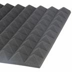 Akustikschaumstoff Pyramidenform - 1000 x 500 mm, schwarz, verschiedene Stärken