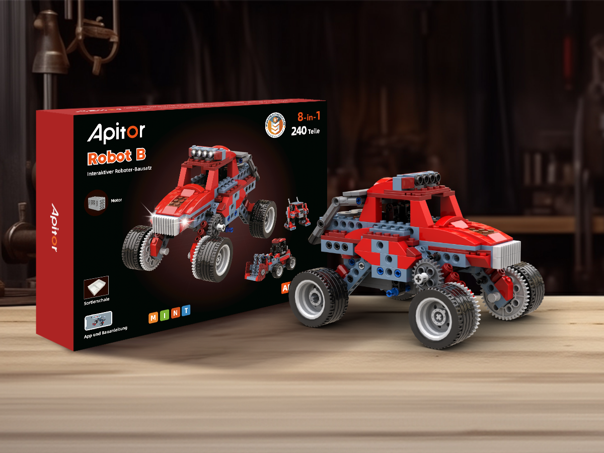 Master-Apitor Roboter B, motorisierter 8-in-1-Roboter (Monstertruck)