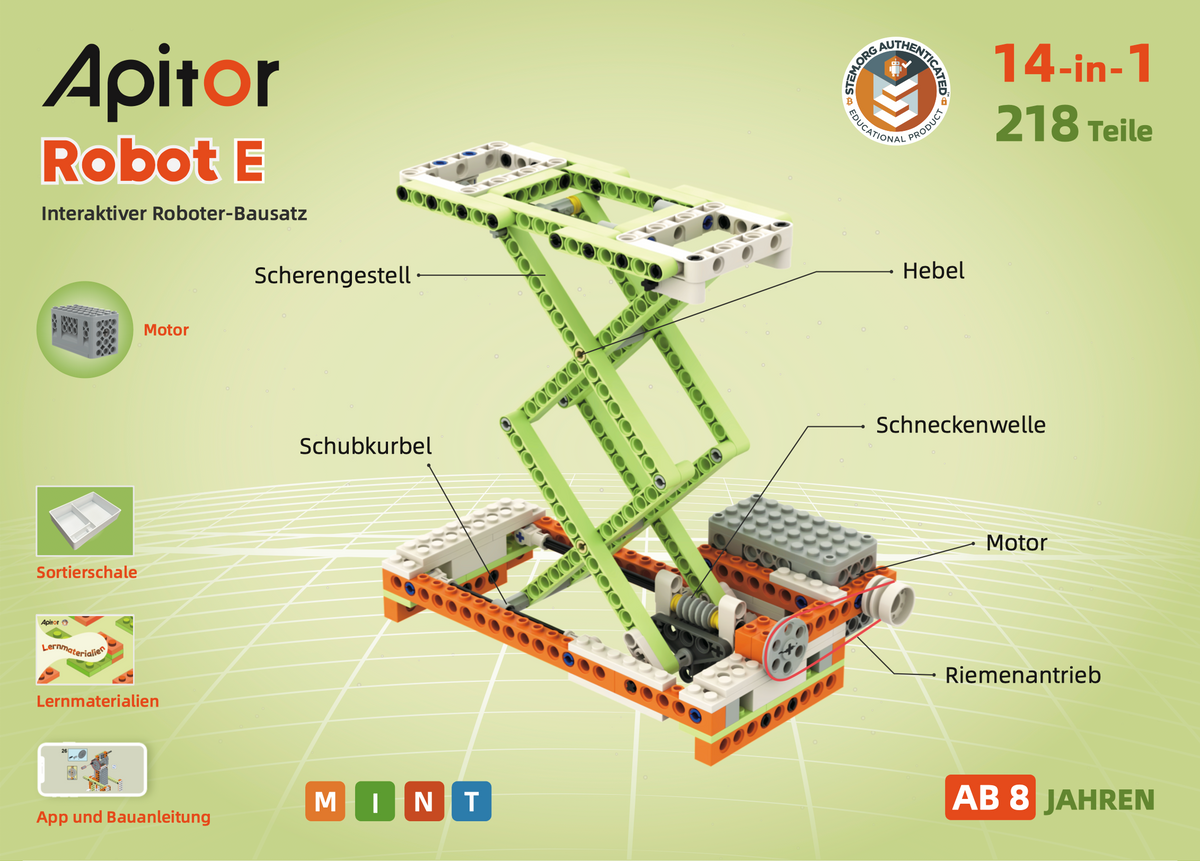 Apitor Robot E - 218 Teile, verschiedene Ausführungen