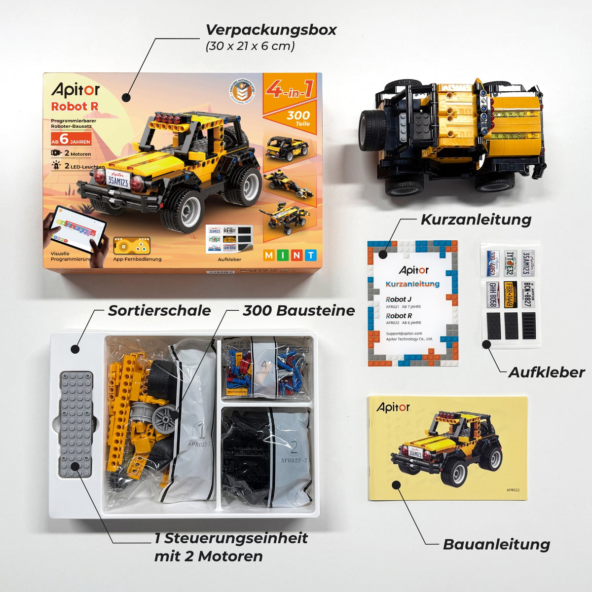 Master-Apitor Robot R - Kit de robot de codificación 4 en 1 para principiantes