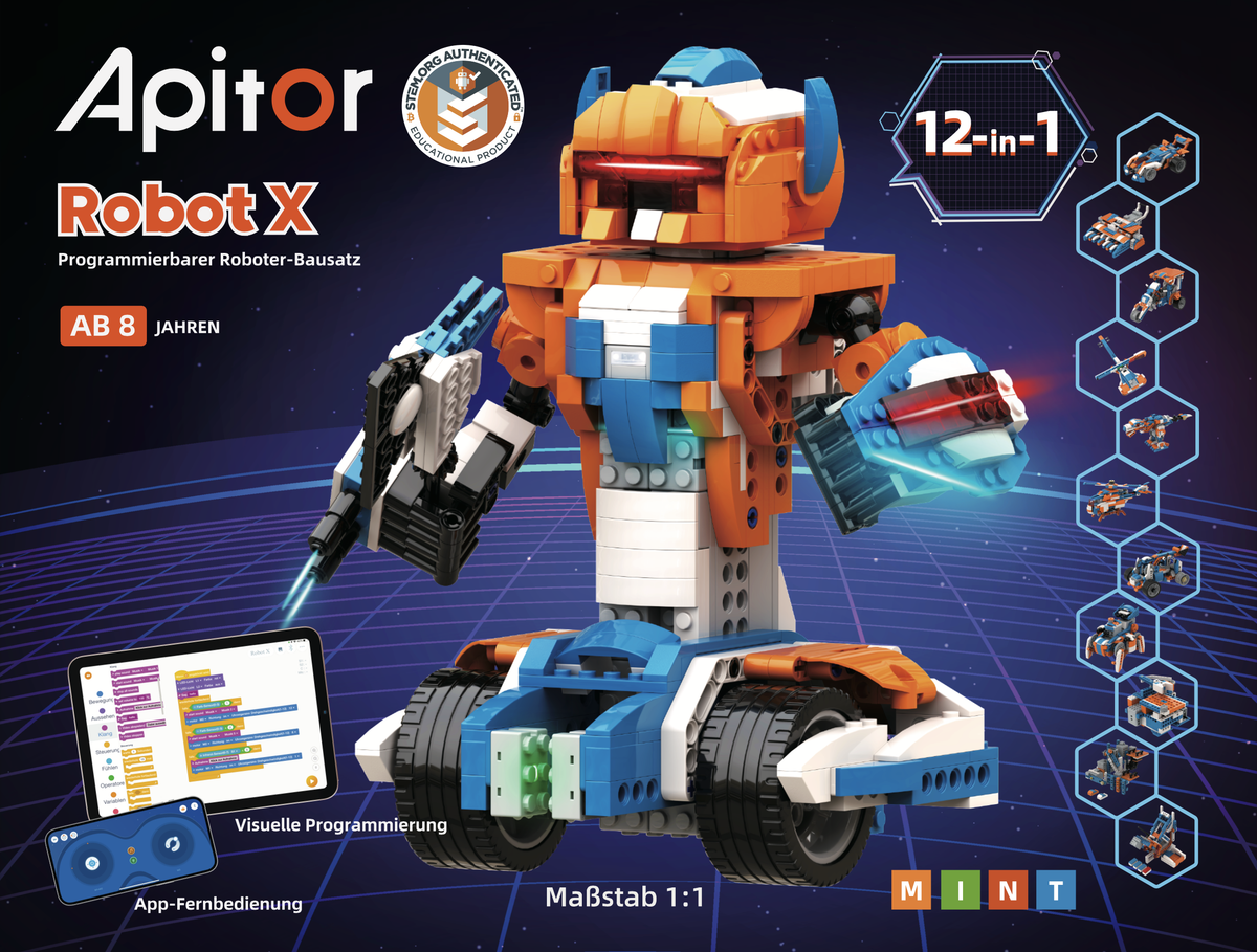 Master-Apitor Robot X - kit de robot éducatif 12-en-1 pour utilisateurs avancés
