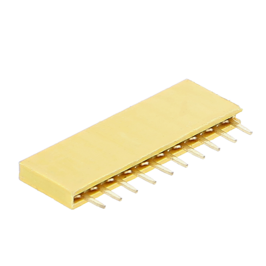 Connettore femmina a 10 poli - passo 2,54 mm, giallo, varie lunghezze