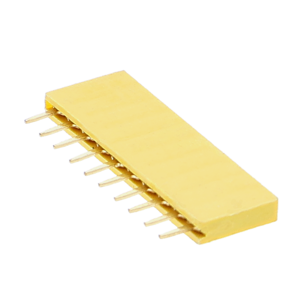 Connettore femmina a 10 poli - passo 2,54 mm, giallo, varie lunghezze