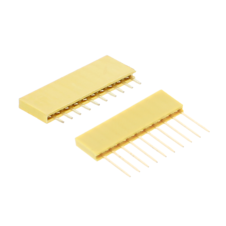 Connettore femmina a 10 poli - passo 2,54 mm, giallo, varie lunghezze
