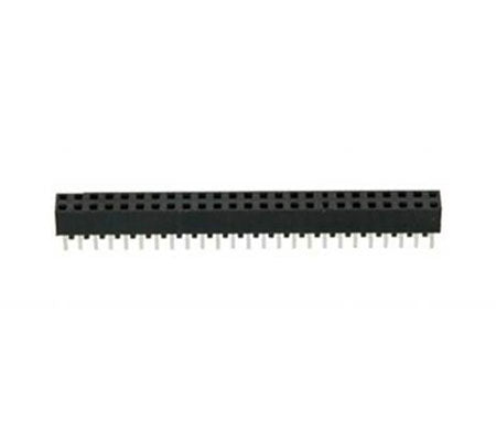 Female header 2.0 mm - 2-row, 3 mm pin length, 2x5 to 2x40 pins