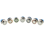 Drucktaster 19 mm mit LED-Ring - Chrom, 3 V oder 5 V, verschiedene Farben
