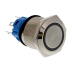 Drucktaster Chrom - LED beleuchtet, 3 V oder 5 V, verschiedene Farben