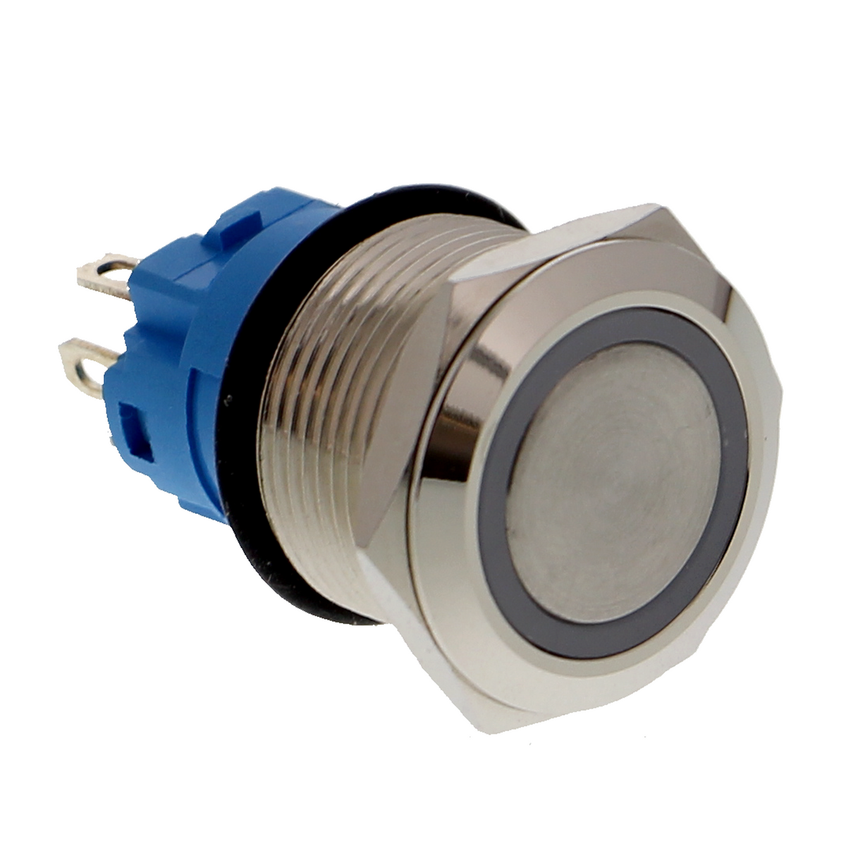 Drucktaster Chrom - LED beleuchtet, 3 V oder 5 V, verschiedene Farben
