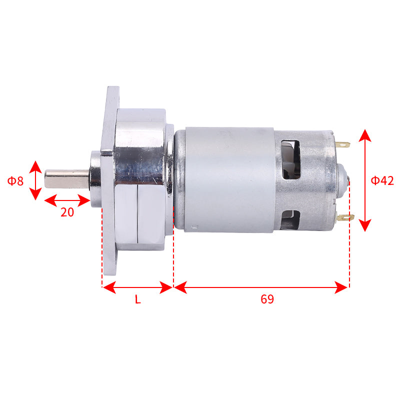 Motore elettrico Master con riduttore 12V - 24V 60GA775F ad alta coppia
