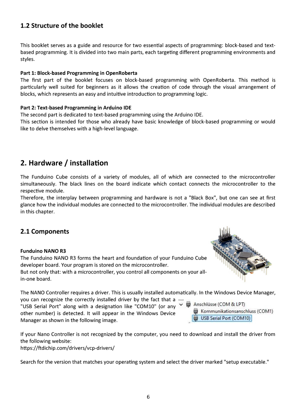 Funduino Cube workbook - Arduino and Open Roberta, German or English