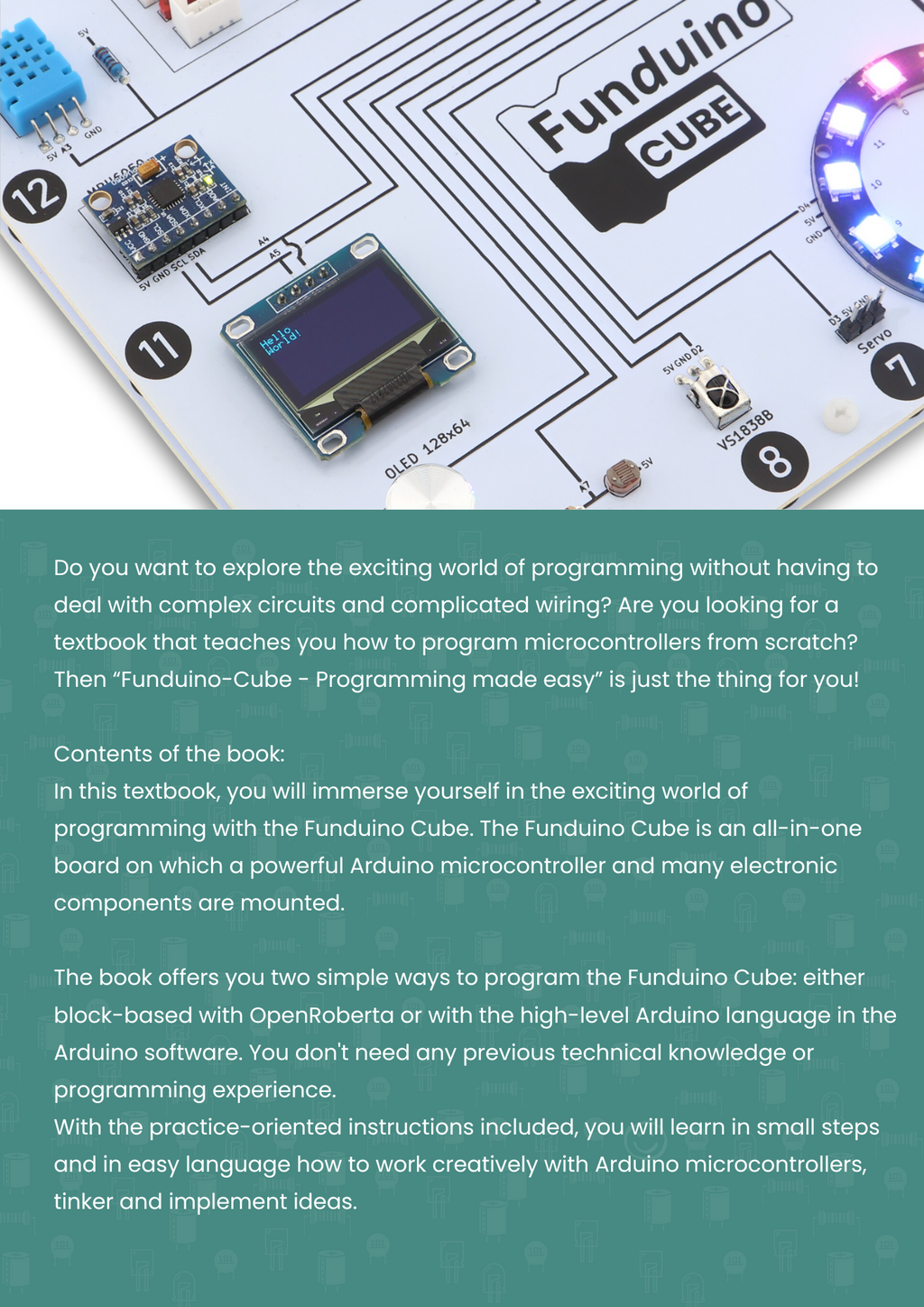 Funduino Cube workbook - Arduino and Open Roberta, German or English