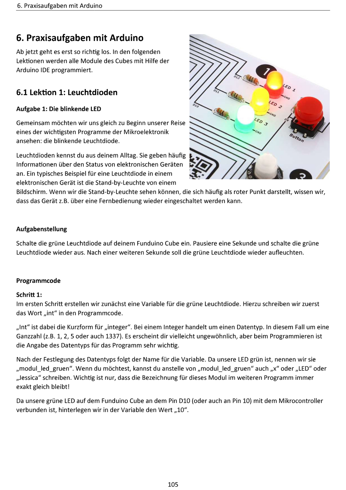 Funduino Cube, Arduino-compatible learning system & development board